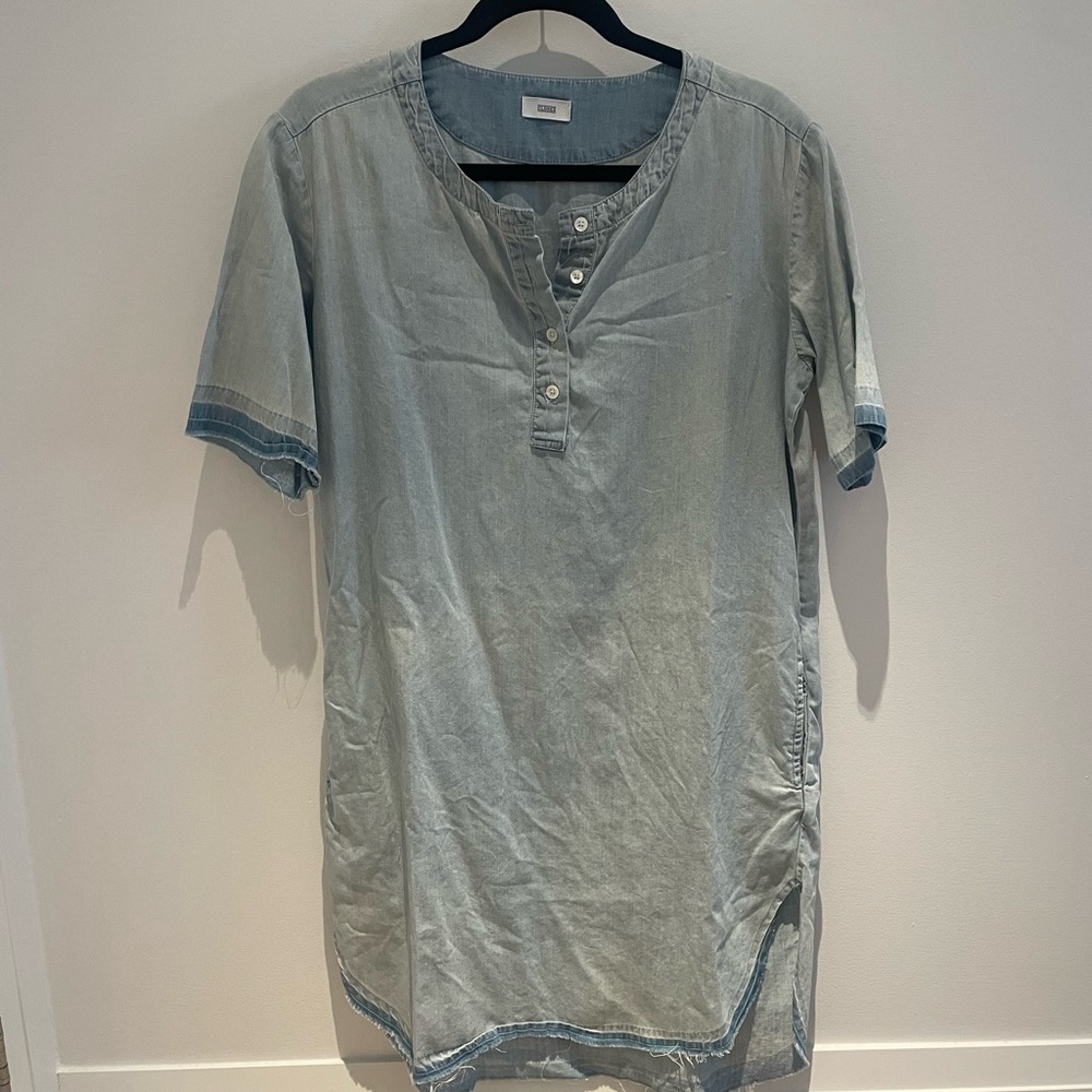 Closed Denim T-Shirt Dress – 100% Cotton – Raw Hem – Size S
